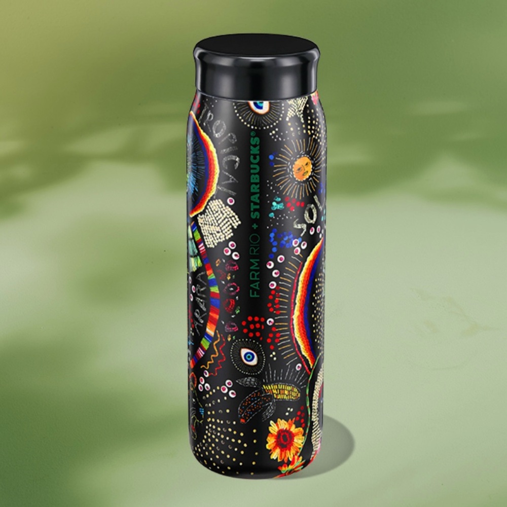 🌈SOLD OUT🌴Starbucks + FARM Rio Black Tropical ‘Borogodo’ SS Tumbler & Bottle - Picture 16 of 16